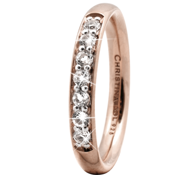 Christina Collect pink gold plated collecting ring - Topaz Queen